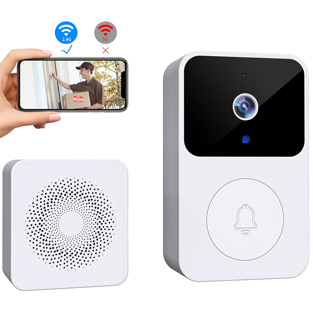 Timbre de vídeo inalámbrico WiFi de 2,4 GHz, timbre de visión nocturna IR, cámara, intercomunicador bidireccional, timbre de puerta de casa, sistema de seguridad para el hogar
