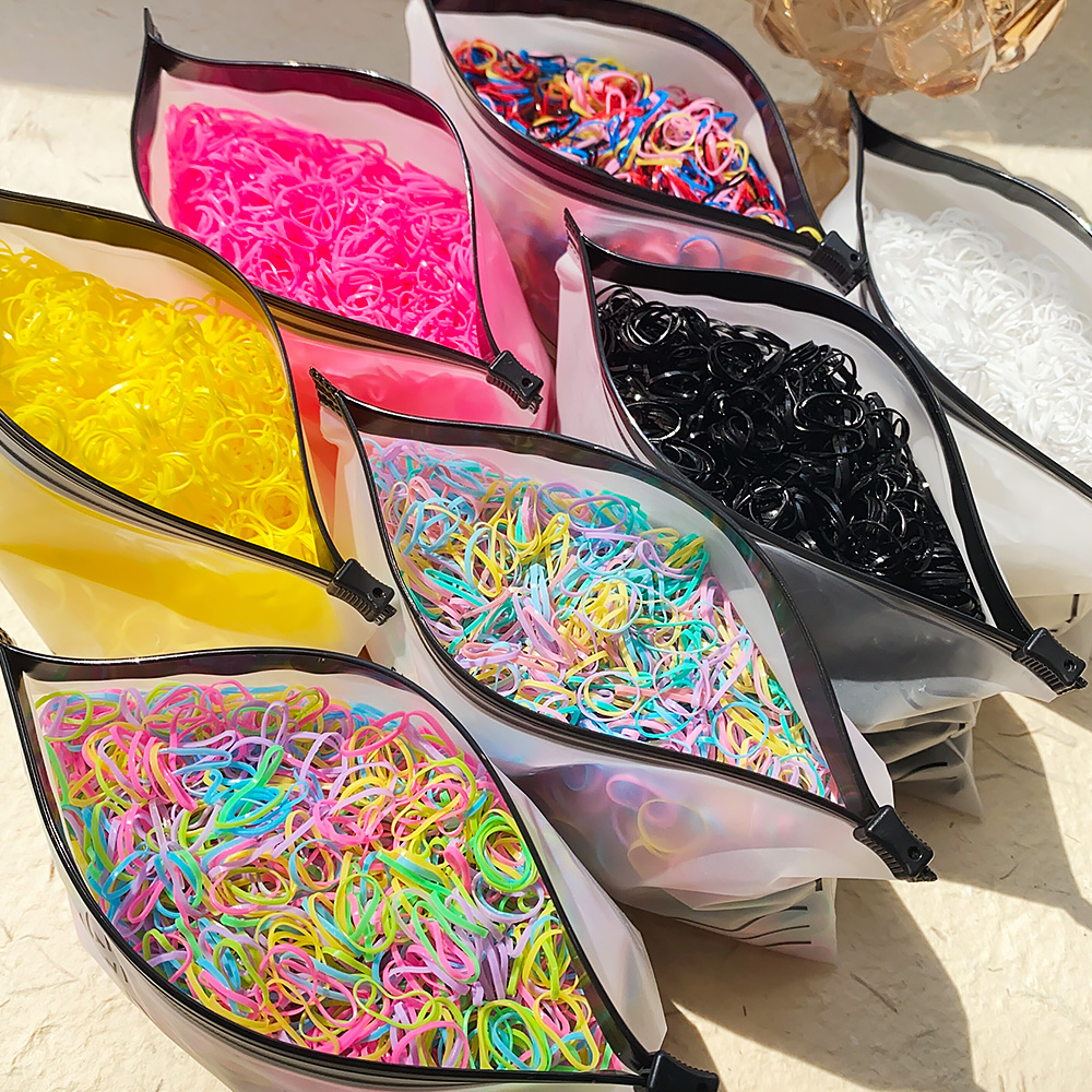 500 pçs meninas colorido descartável borracha elástica faixas de cabelo bandana crianças rabo de cavalo titular bandas para crianças acessórios