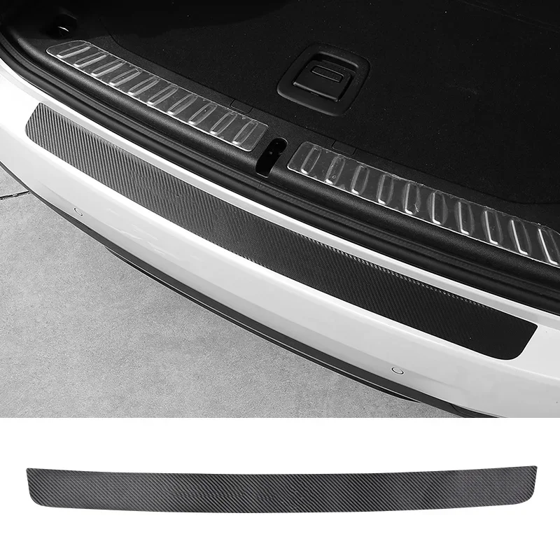 Adesivo universal para placa de proteção traseira de porta-malas, guarnição para para-choque traseiro de carro, anti-chute, proteção contra arranhões, tira 3d, filme de fibra de carbono