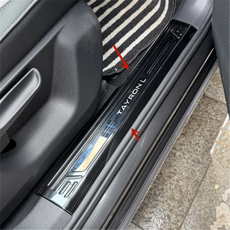 Pelindung Ambang Pintu Baja Anti Karat Berkualitas Tinggi untuk Volkswagen TAYRON 2025-2026, Pedal Selamat Datang, Anti Gores, Aksesoris Mobil
