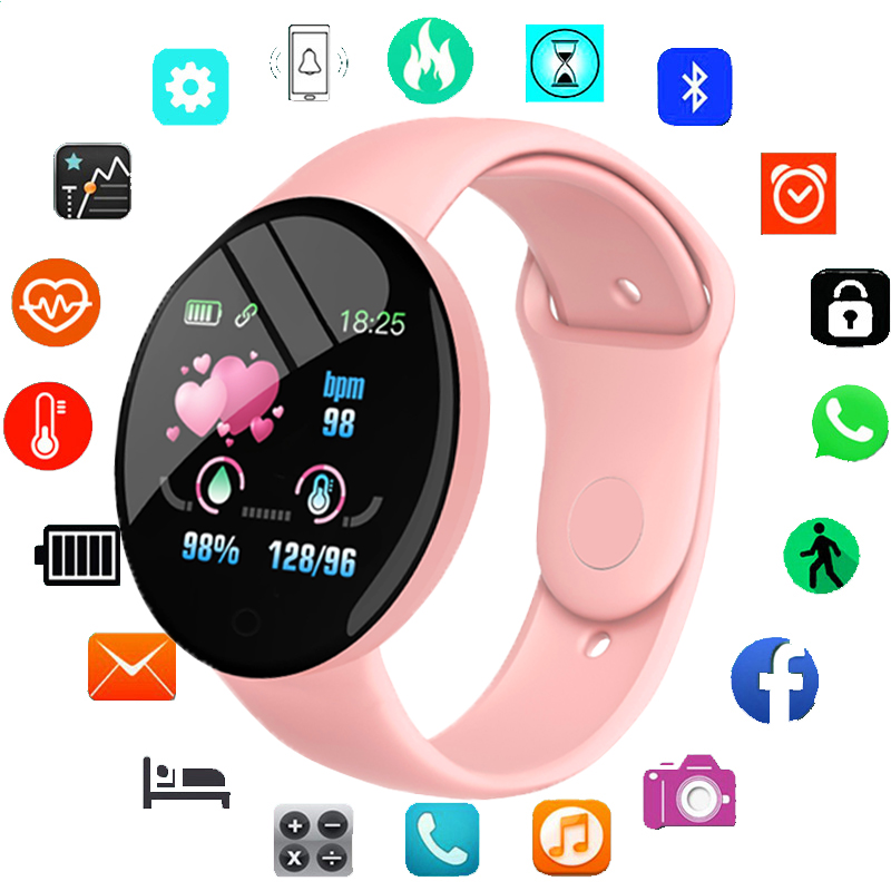 Relógio inteligente para crianças Macaron Color Bluetooth Smartwatch Homens Mulheres Relógios Esportivos Rastreador De Fitness Pulseira À Prova D' Água reloj niño