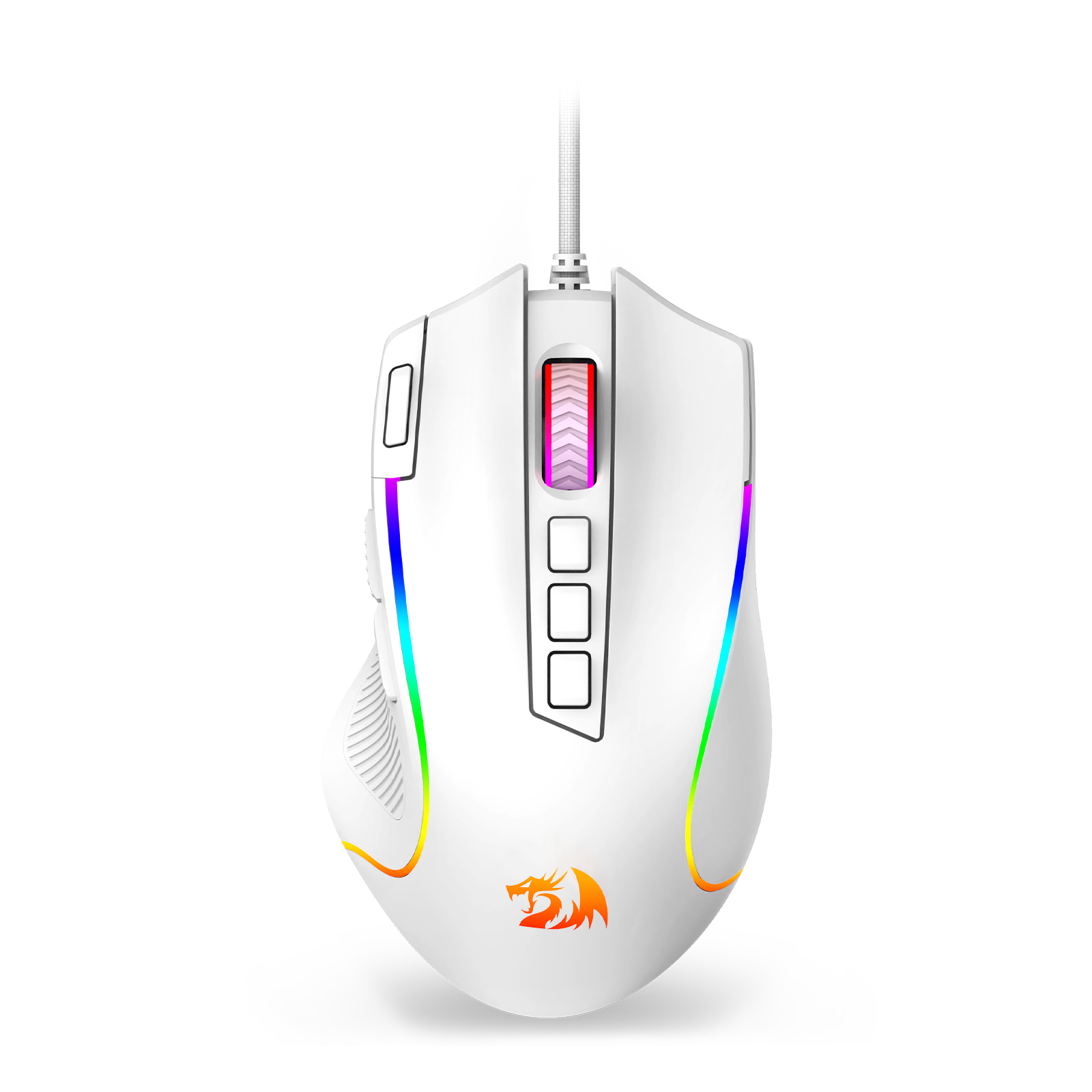 Игровая мышь Redragon M612 Predator RGB, проводная оптическая, 8000 точек на дюйм, с 11 программируемыми кнопками, белая