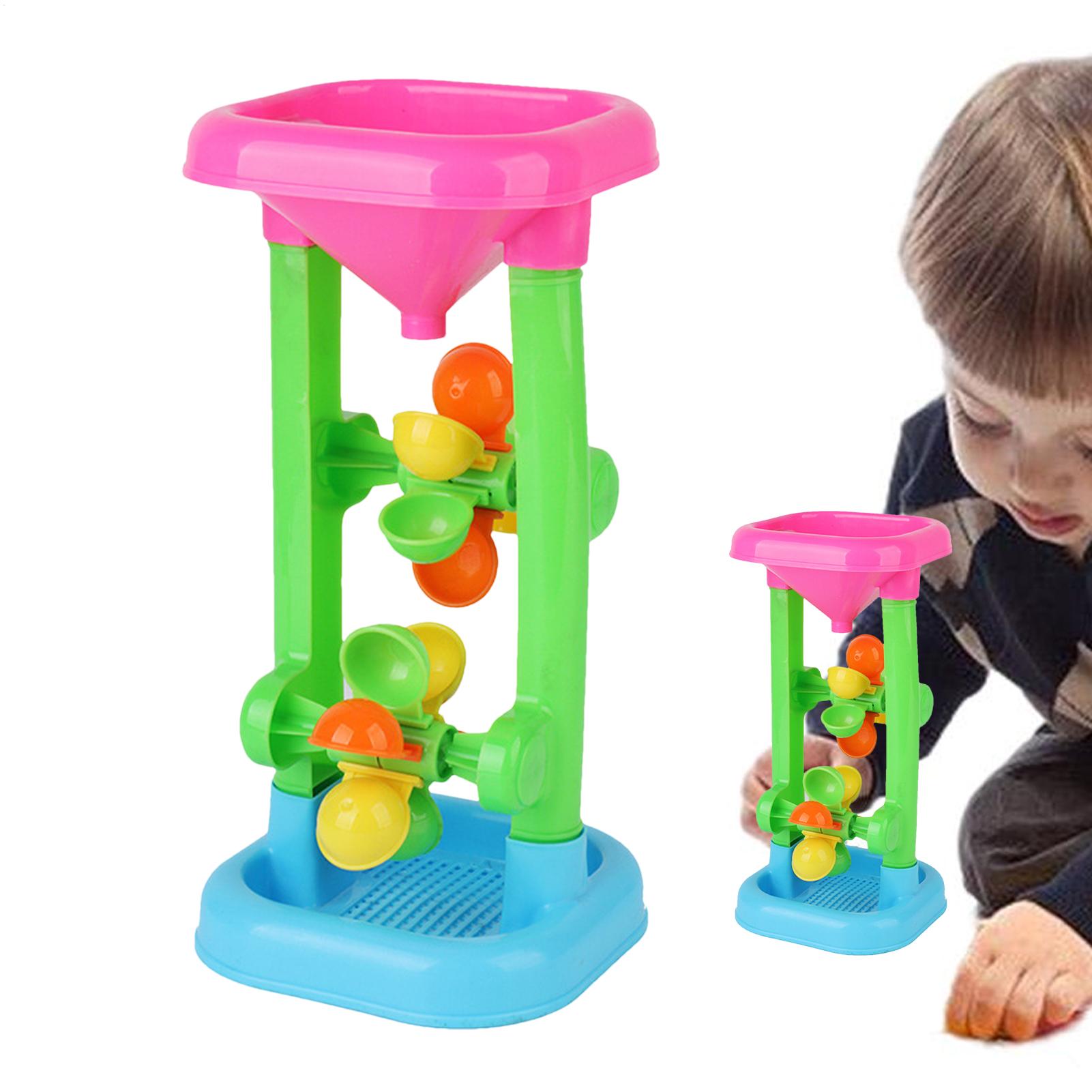 Set di giocattoli da spiaggia per bambini, combinazione di clessidra e mulino ad acqua, adatto a diversi tipi di sabbia, mulino a vento, giocattoli per esterni