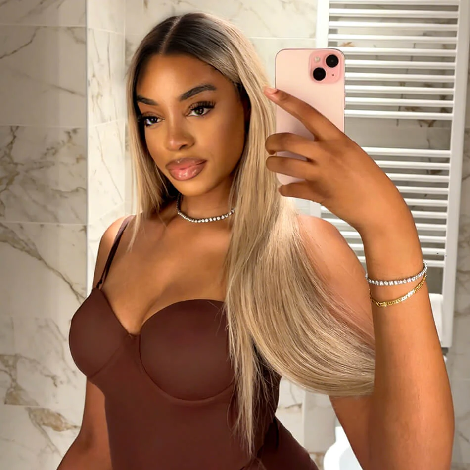 Peruki z naturalnych włosów Tuneful Professional Toned Ombre Ash Blonde Mixed Dirty Blonde 13X6 HD Lace Front, bezklejowe, gotowe do założenia.