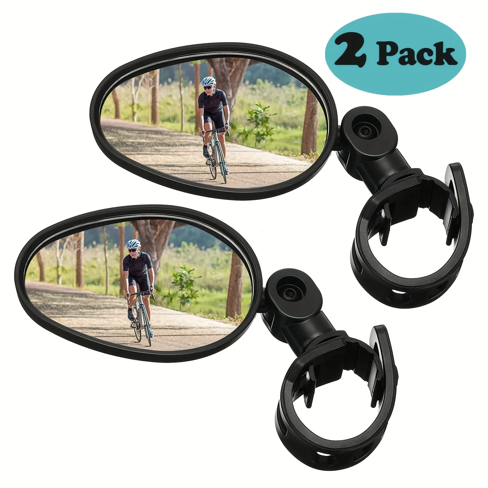 Espelho de bicicleta 360 graus ajustável rotativo guiador espelho largo acessórios da bicicleta ciclismo espelho retrovisor