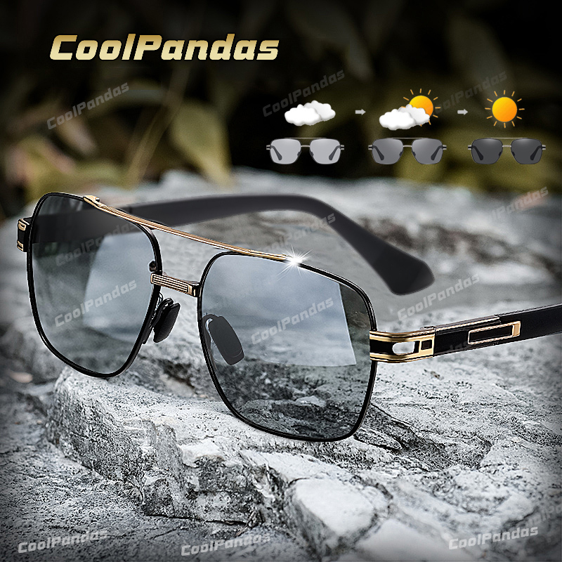 CoolPandas wysokiej jakości okulary przeciwsłoneczne spolaryzowane mężczyźni kobiety fotochromowe ochrona UV400 okulary przeciwsłoneczne do jazdy unisex soczewki kameleon