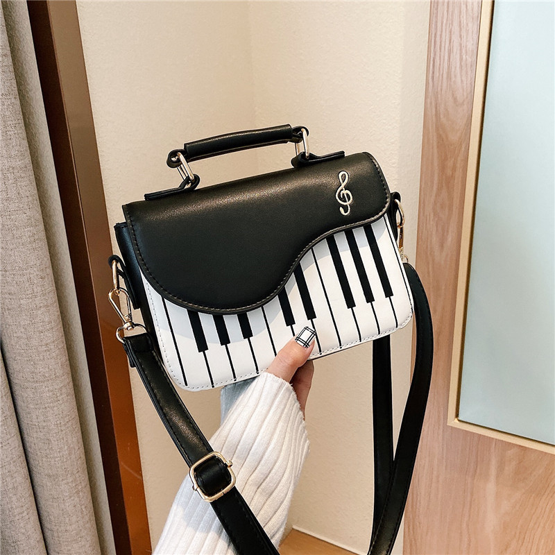 Borsa a tracolla da donna con design coreano per pianoforte Borsa a tracolla in pelle PU Borsa a tracolla alla moda con tasca portamonete