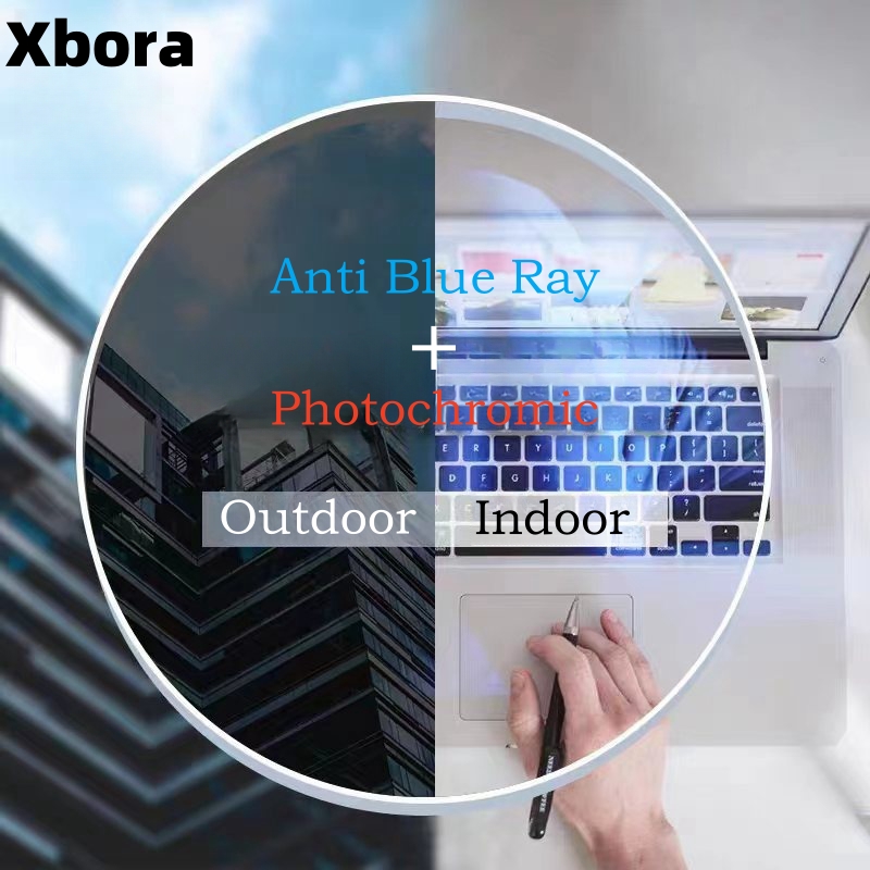 Xbora 1.56/1.61/1.67/1.74 Fotochromowe i antyniebieskie światło Asferyczne soczewki Chameleon Krótkowzroczność/Nadwzroczność/Soczewki na receptę 1 para