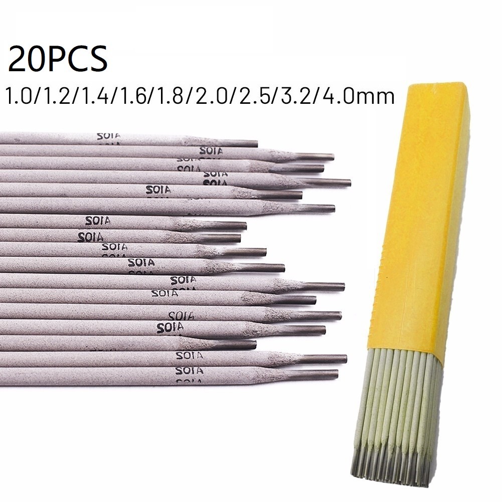 20 sztuk pręt spawalniczy elektroda ze stali nierdzewnej 304 A102 druty lutownicze 1.0mm-4.0mm drut rdzeniowy narzędzie ręczne do AC i DC.