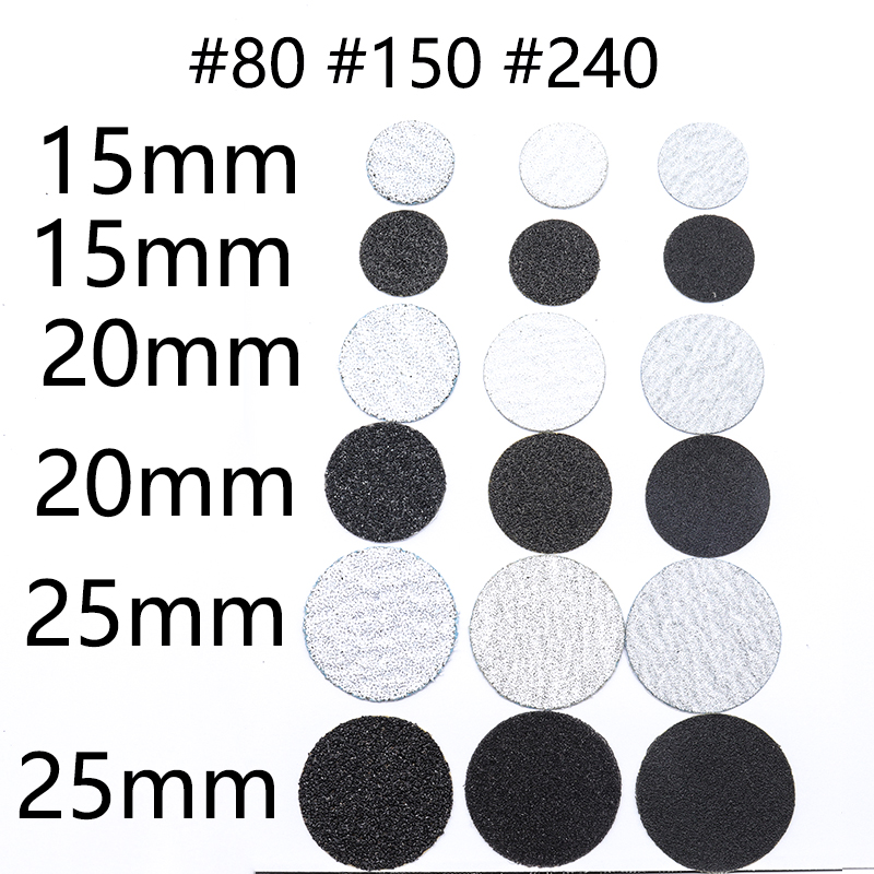 Neu~Schwarz/Weiß Schleifpapier 50 Stück Pediküre Fußpflege-Werkzeuge 15mm 20mm 25mm Nagelbohrer-Scheiben für Salon, austauschbar