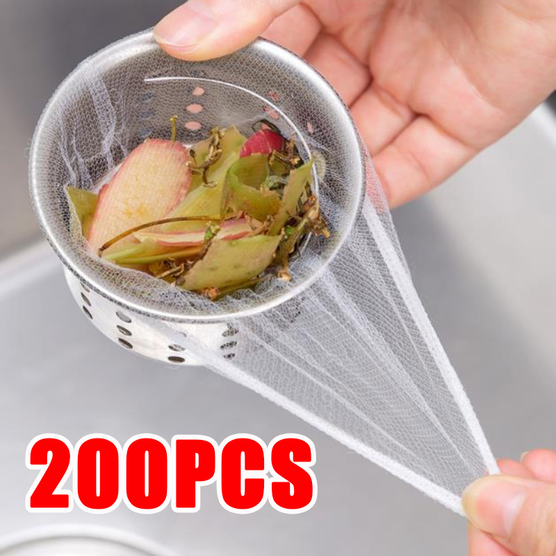 30/200 шт. одноразовый фильтр для кухонной раковины, канализационный слив, антиблокирующий мешок для мусора, сетчатый мешок для утечки бассейна, сетчатый фильтр, сетка для мусора для раковины