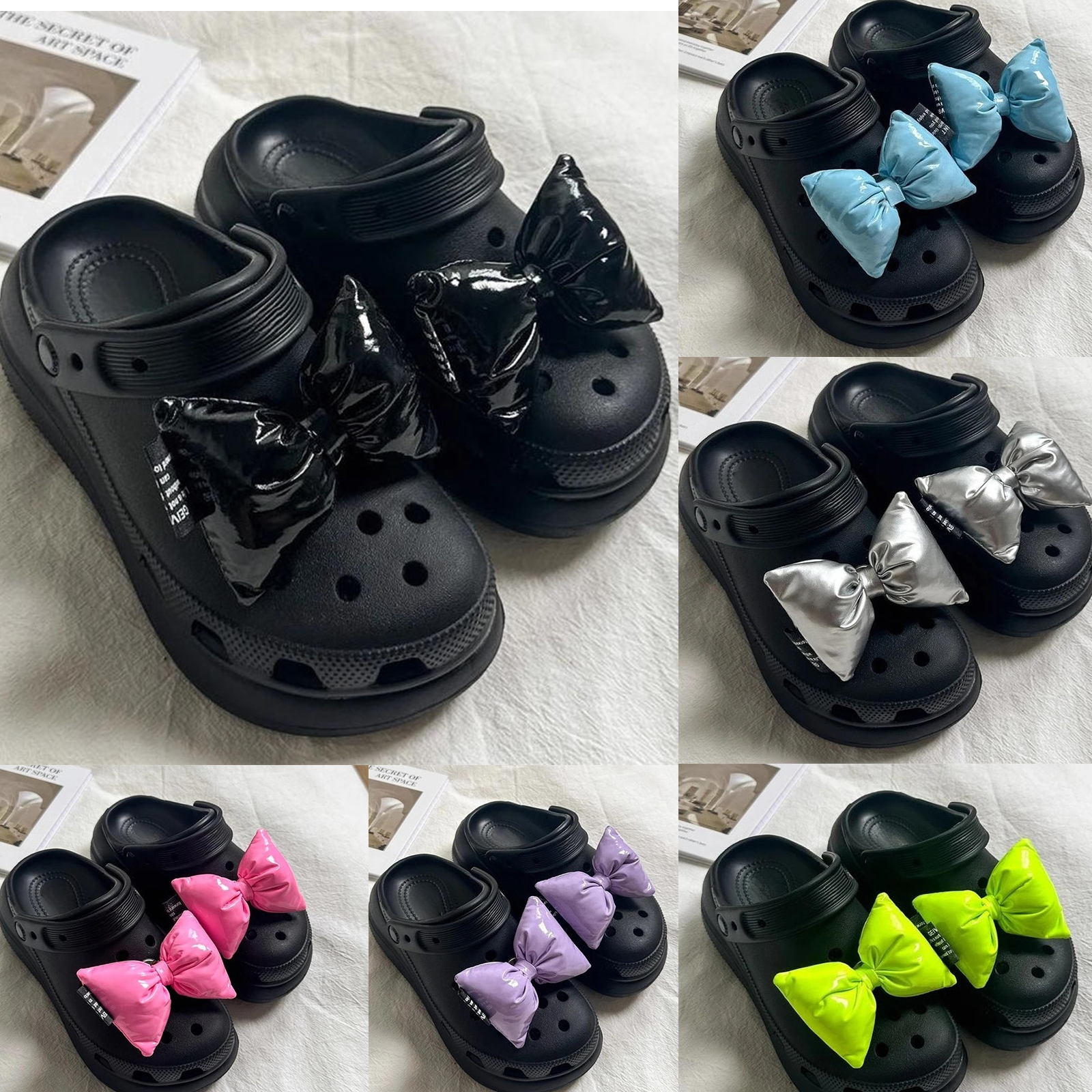 Niedliche Schleifen aus Lackleder für Damen, Clogs und Sandalen, Accessoires, DIY-Urlaubsgeschenke, niedliche dekorative Schuhanhänger, groß, bonbonfarben