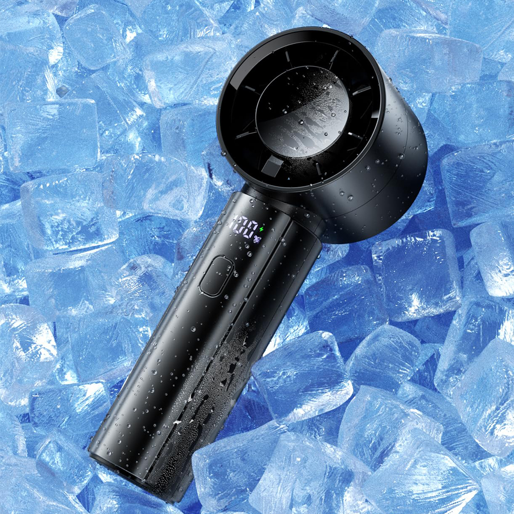 coldSky Handventilator, Geschwindigkeit 1–100, verstellbar, 4000 mAh, wiederaufladbarer Mini-Ventilator mit Digitalanzeige, kleiner tragbarer Ventilator für den Außenbereich