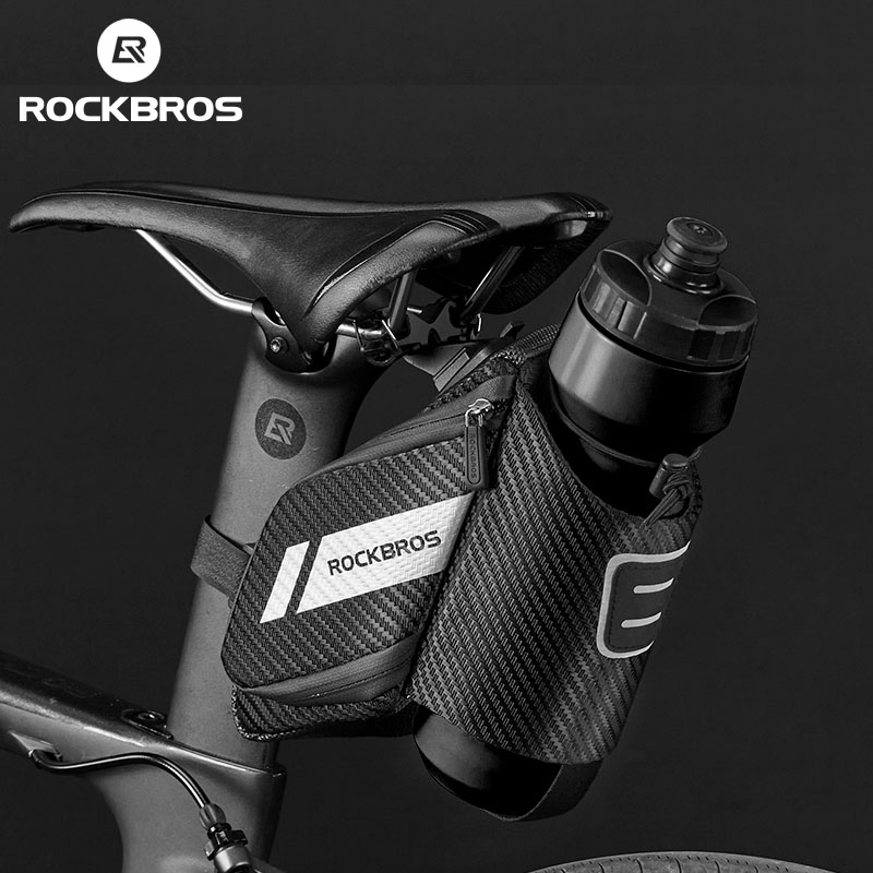 ROCKBROS bolsa para selim de bicicleta bolsa para garrafa de água à prova d'água capacidade de 1.5L bolsa de armazenamento de itens de ciclismo MTB acessórios de bicicleta de estrada
