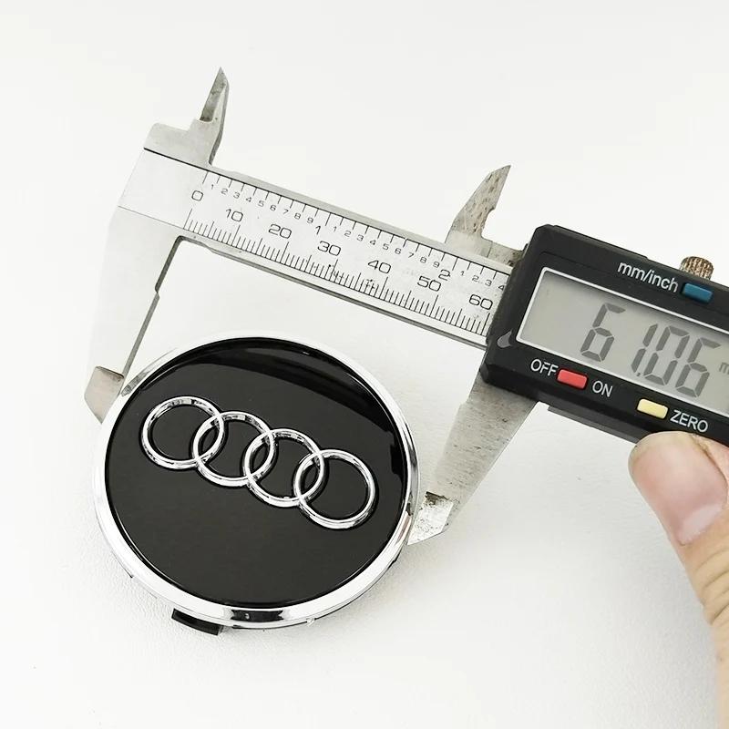 4 шт. подходят для Audi A3 A4 A5 A6 A7 S4 S6 Q5 Q3 Q7 RS7 автомобильный Стайлинг колпак на колесо значок 60 мм 61 мм 68 мм 69 мм колпак на центр колеса
