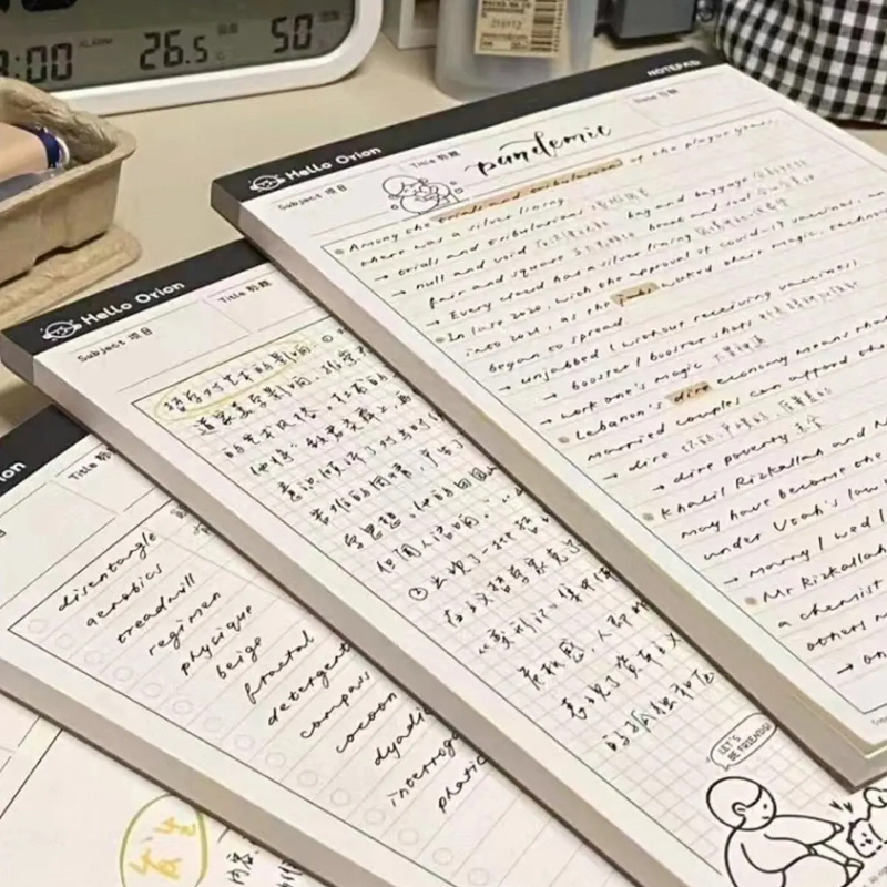 Papel de notas adhesivas B5, suministros de aprendizaje de papel simples y rasgados, cuaderno de notas, 1 ud.