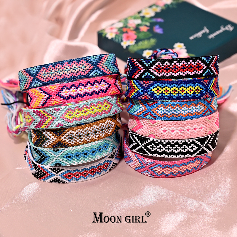 12 Farben Böhmen Freundschaft Quaste Armband für Frauen Mode Baumwolle Seil Weben Sommer Strand Boho Mädchen Armbänder