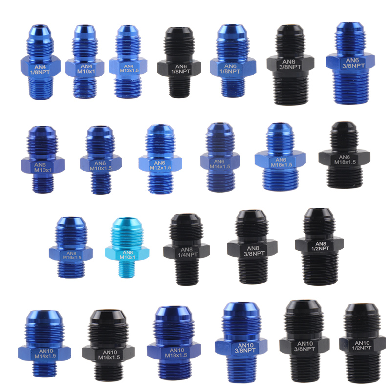 AN6 AN8 AN10 Om 1/2NPT 1/4 Npt 1/8 Npt 3/8NP Draad Rechte Stookolie Luchtslang fitting Mannelijke Adapter Car Auto Accessoires