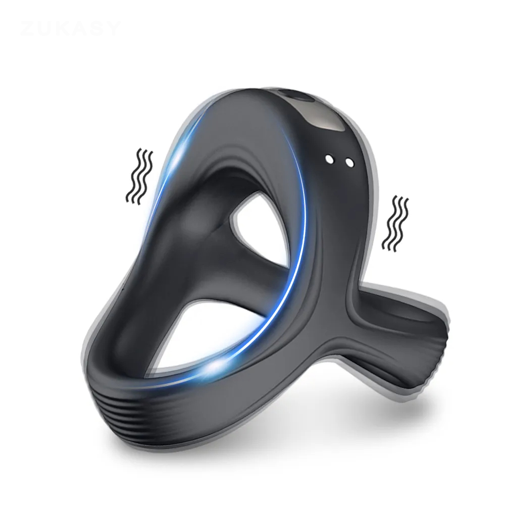 Herren Penisring Vibrator Sexspielzeug 10 Vibrationsmodi Wiederaufladbar Wasserdicht Cockring für Männer Erwachsenen-Sexprodukt