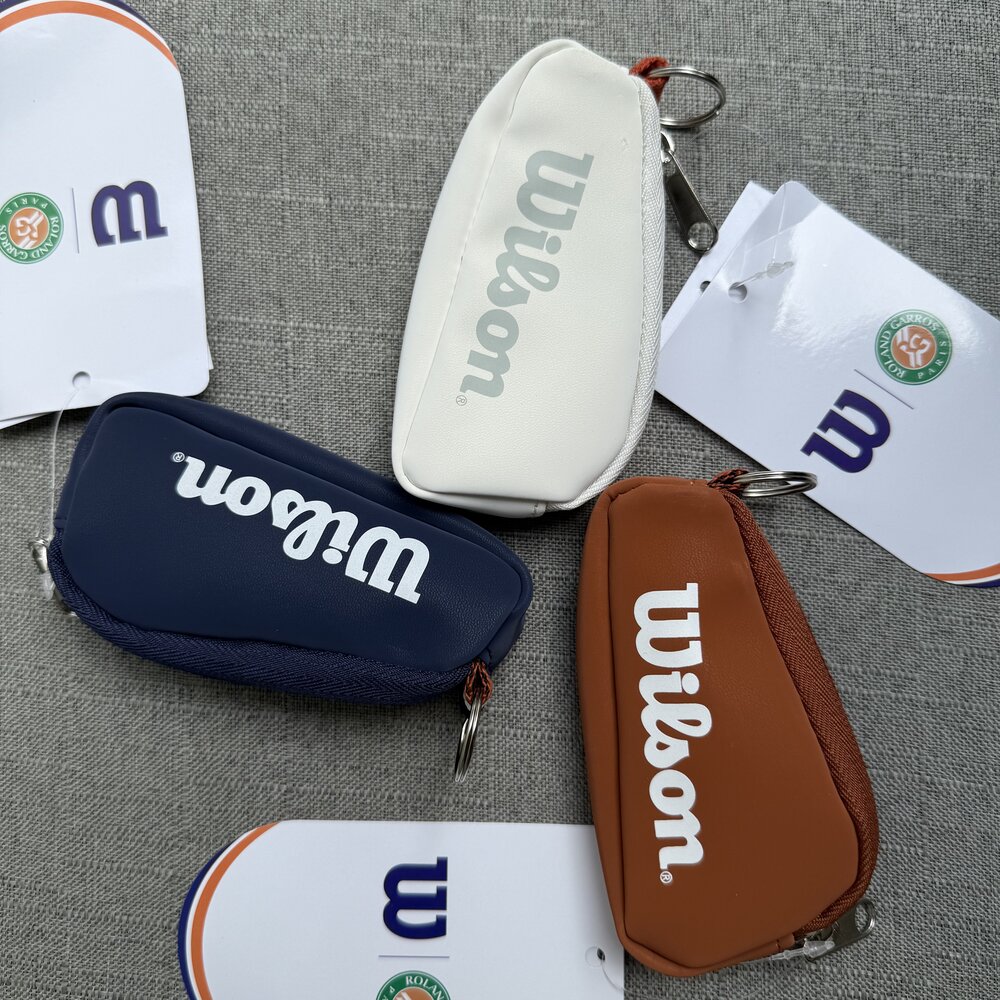 Wilson 2024 ROLAND GARROS KEY CHAIN BAG Francês Aberto Laranja Branco Portátil Mini Pacote de Chave de Tênis RG