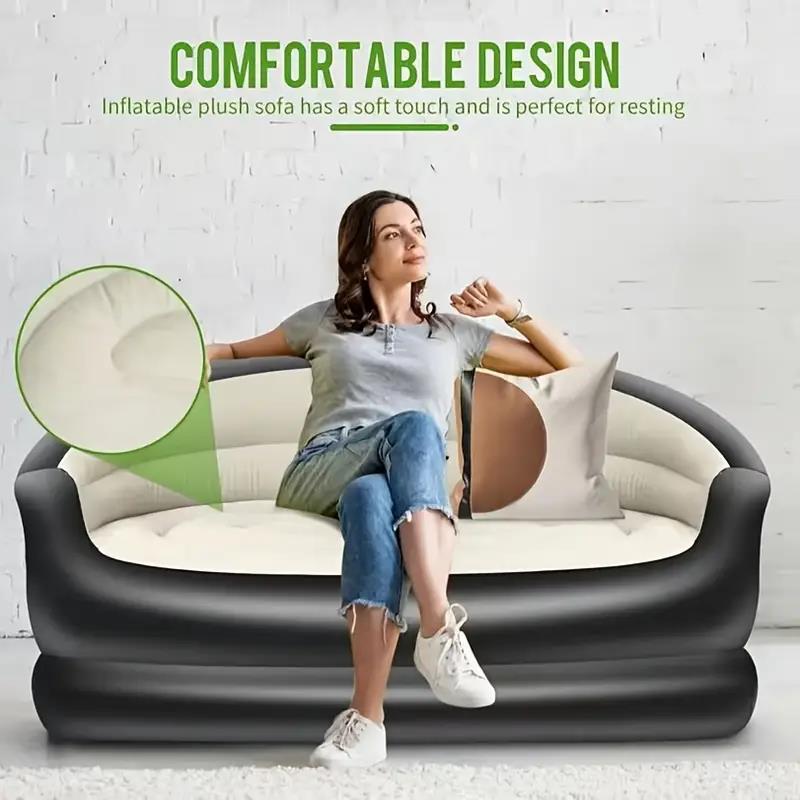 Draagbaar opblaasbaar bed voor buiten, dubbele loungebank, opvouwbare camping opblaasbare fauteuil, massaal opblaasbare buitenbank