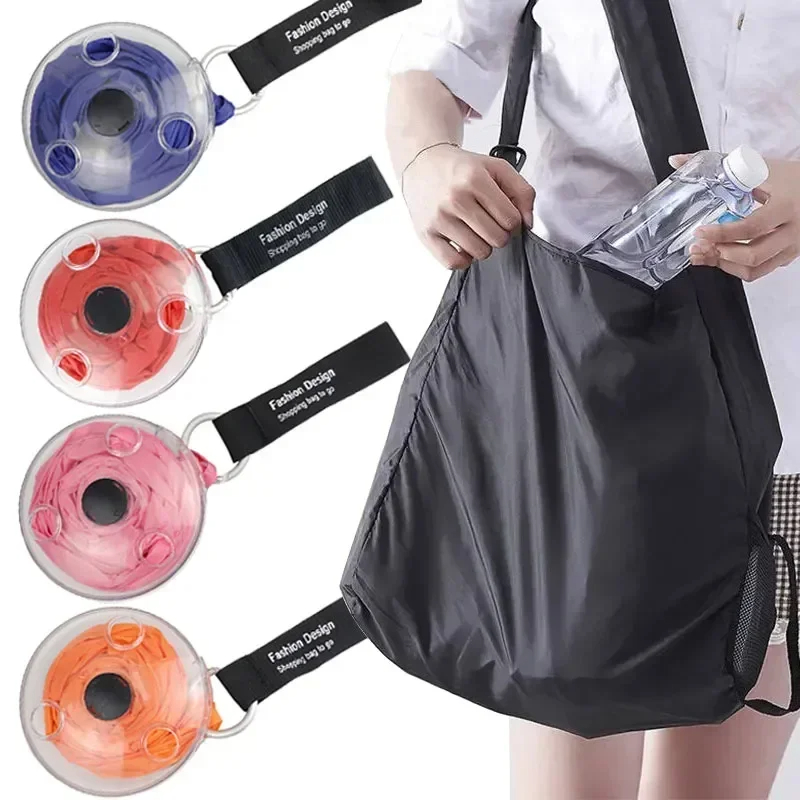 Bolsa de almacenamiento para compras de supermercado retráctil plegable para el hogar, bolsa reutilizable y respetuosa con el medio ambiente, portátil ultracompacto
