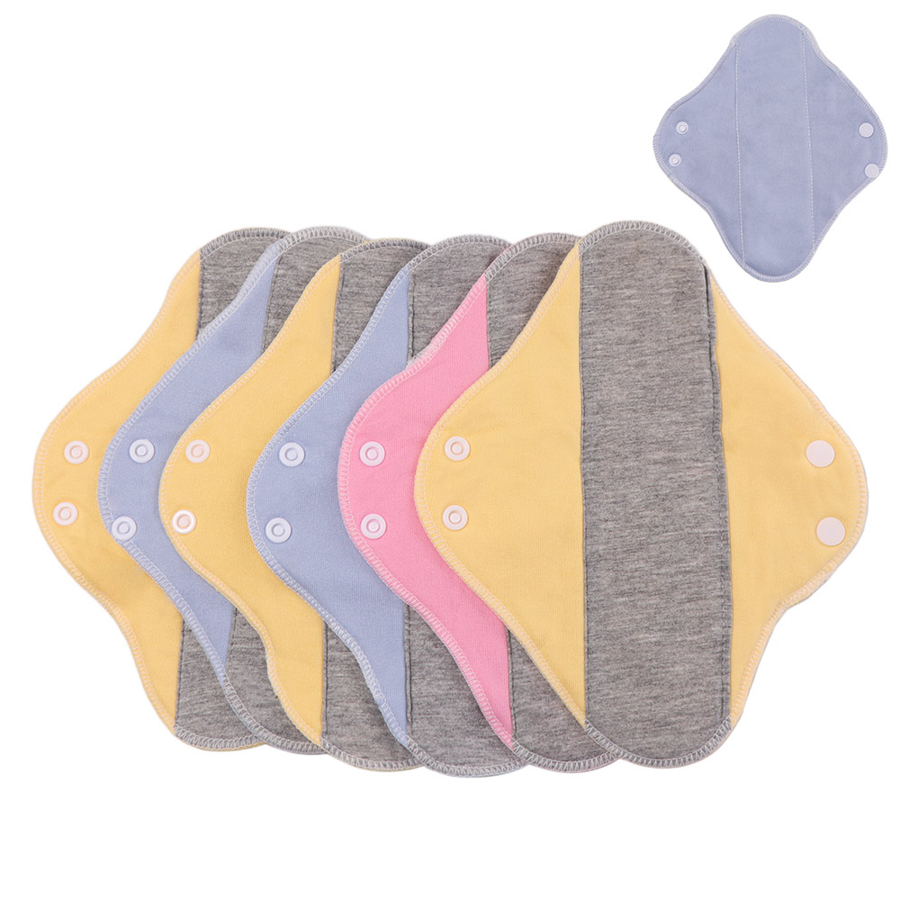 6 Toallas Menstruales Lavables de Tela, Reutilizables, con Grafeno, Suaves, de 23 cm, para Mujeres