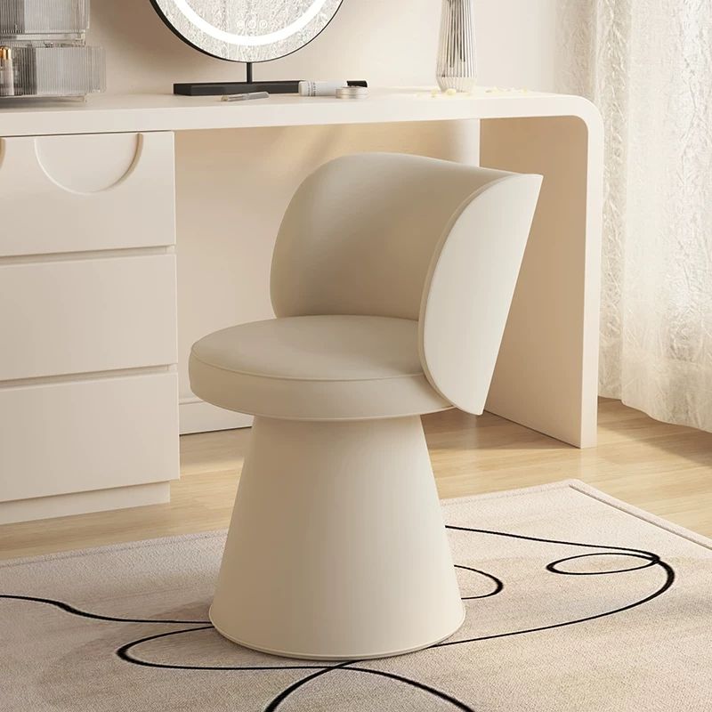 Taburete de tocador ligero de lujo, crema Premium, viento, dormitorio principal, pequeño apartamento, respaldo, salón de uñas, Internet, celebridad