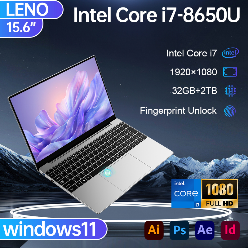 NUOVO Laptop da 15.6 pollici Intel Core i7-8650U 32GB 2TB Computer da gioco PC Windows 11 per giocatori e ufficio Notebook ultra sottile 1920*1080
