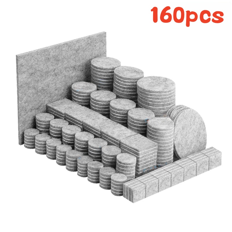 32/160 Stuks Verdikte Vilt Stoelpoot Pads Ronde Vierkante Vloerbeschermer Zelfklevende Meubels Tafelpoten Pad bumper Anti Slip Mat