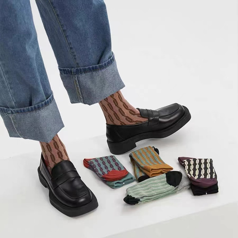 Chaussettes coréennes pour femmes, nouveau beau, couleur contrastée, torsadé, soulagement tridimensionnel, pur coton, japonais Ins Tide, rétro Sensen