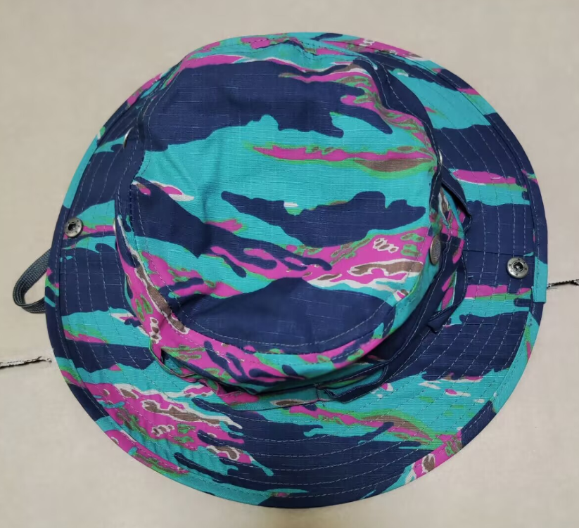US Miami Tabby Tiger Camouflage Boonie blauwe ronde pet