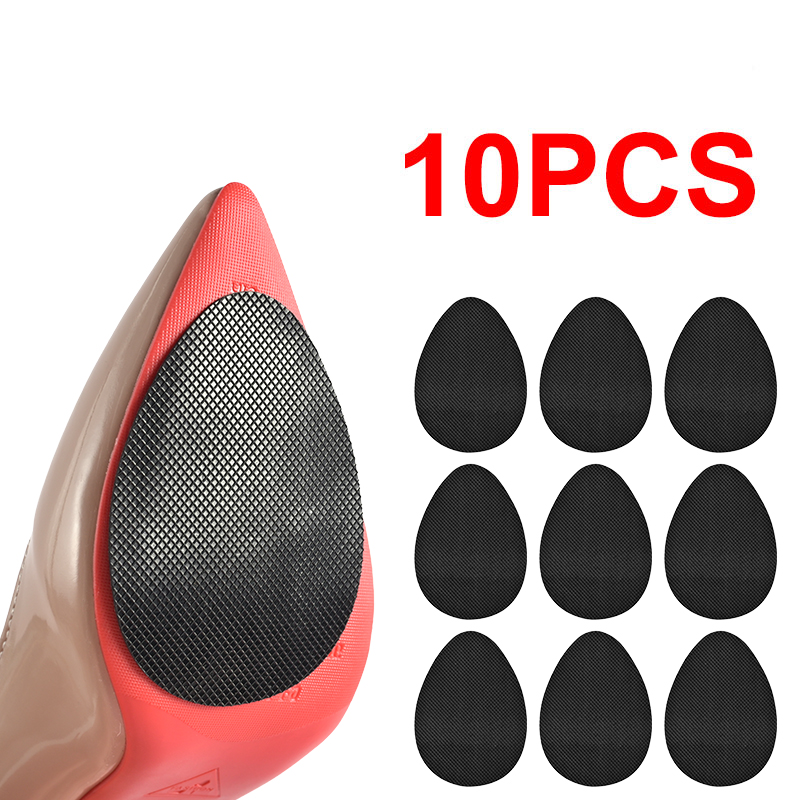 10 buah stiker sol sepatu Anti selip, stiker menyerap suara, tahan aus dan dapat disesuaikan, cocok untuk hak tinggi