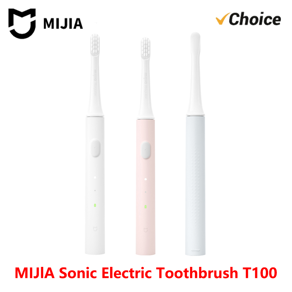Escova de Dentes Elétrica Sonic MIJIA T100, Escova Inteligente à Prova d'Água IPX7, Recarregável via USB para Clareamento Dental