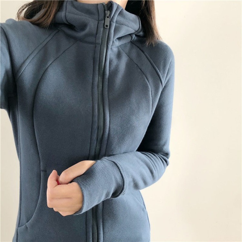 Outdoor-Sport-Sweatshirt mit Reißverschluss, Damen-Kapuzenjacke, Fitness-Mantel, Yoga, Laufen, lässig, langärmelig, kurze Tops, Varsity-Jacke, Neu