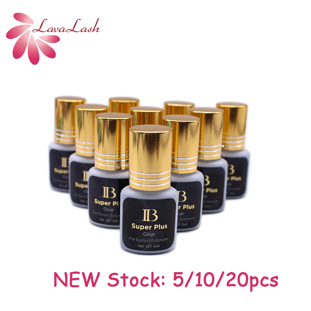 Coreia ib super plus cola para extensões de cílios original 5ml 1-2s tempo seco mais rápido cílios adesivo de longa duração