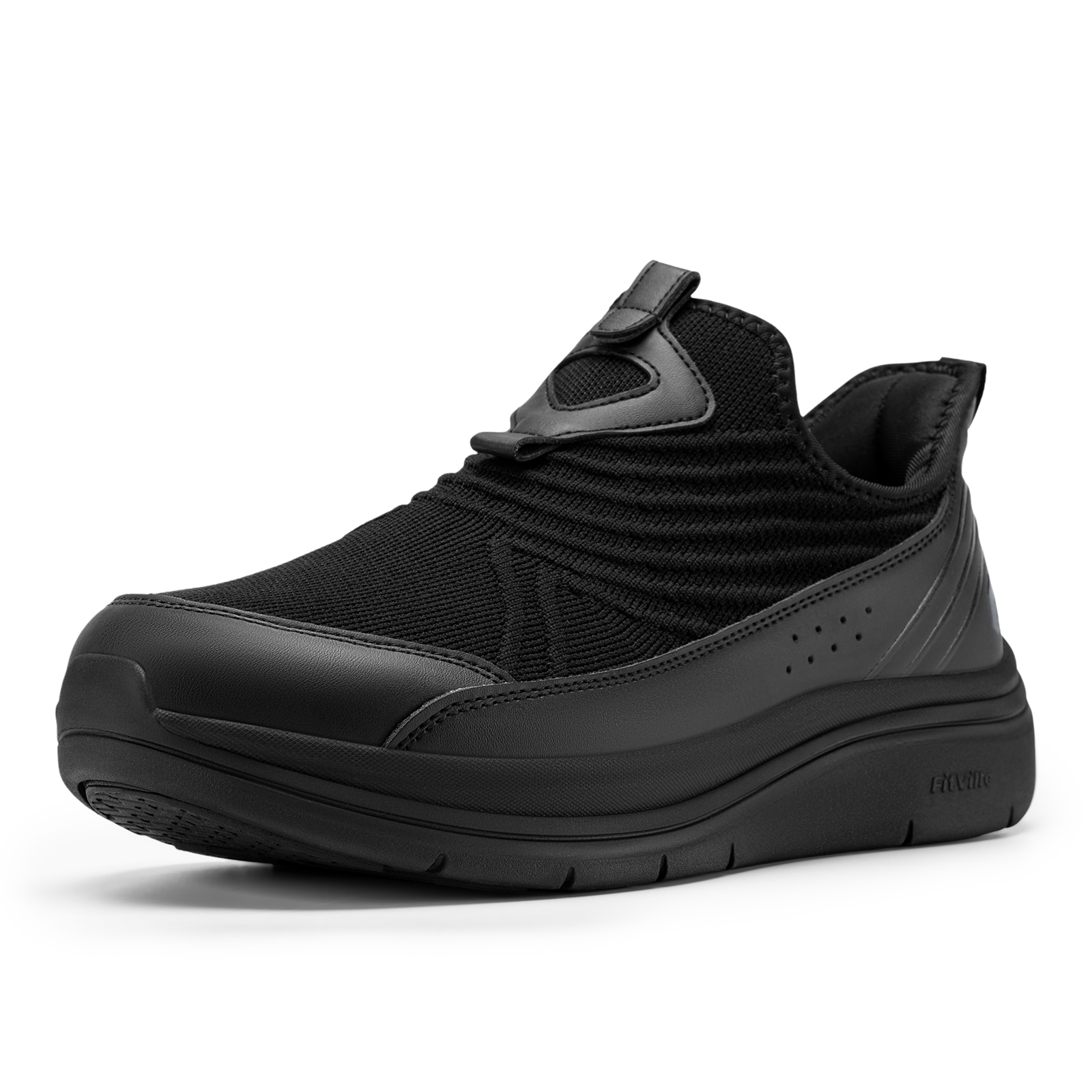 FitVille Herenschoenen Extra Brede Instapwandelschoenen voor Heren Orthopedische Casual Sneakers met Steunzool voor Plantar Fasciitis