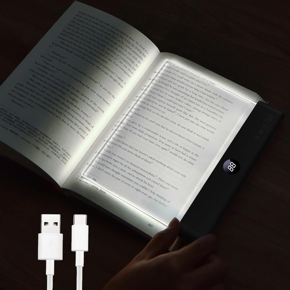 LED Flat Panel Book Light USB ชาร์จ Eye Protection Night Vision โคมไฟอ่านหนังสือสําหรับนักเรียนในร่ม 2 in 1 Night Lights