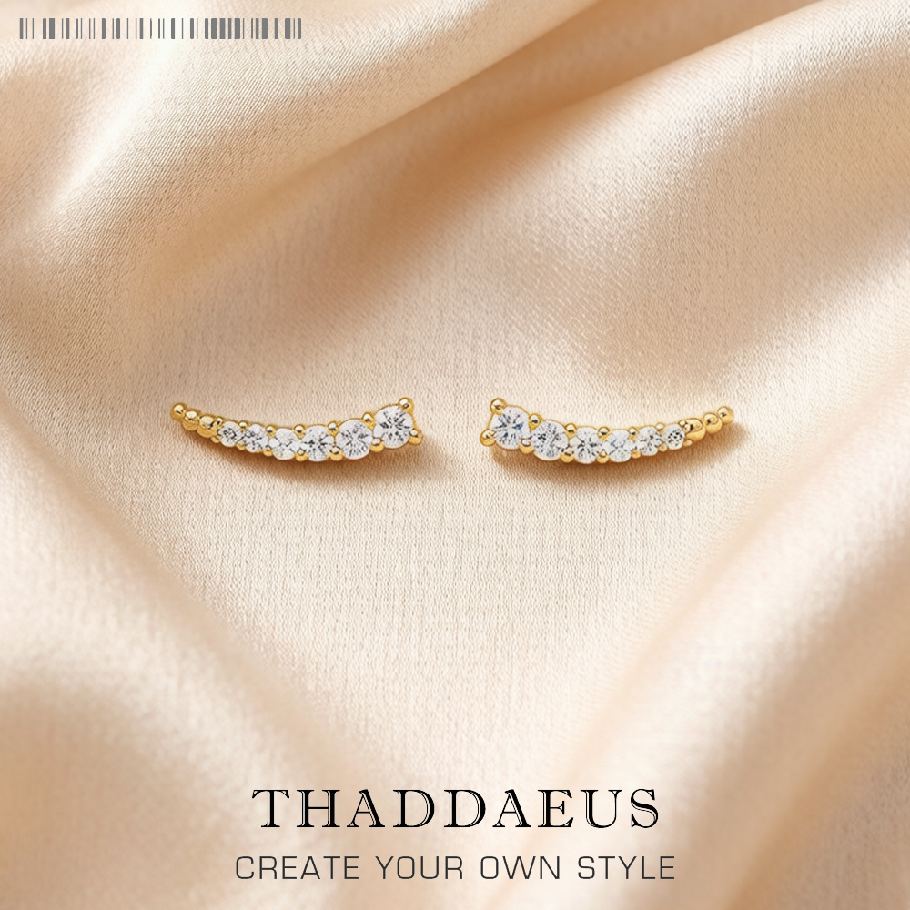 Grimpeur d'oreille doré, pierres blanches, bijoux fins de Style européen pour femmes, cadeau tendance en argent Sterling 925