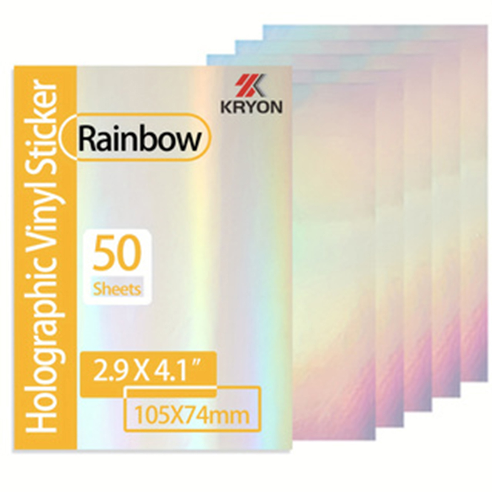 50 Sheets Rainbow Size: 2.9X 4.1 Inch Holographic Sticker Paper Glitter Clear Holographic Overlay Cold Laminating Film