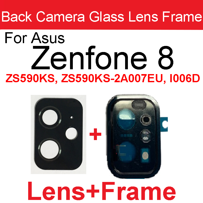 Telaio in vetro per obiettivo fotocamera posteriore per Asus Zenfone 8 ZS590KS Parti di ricambio per supporto copriobiettivo in vetro per fotocamera posteriore