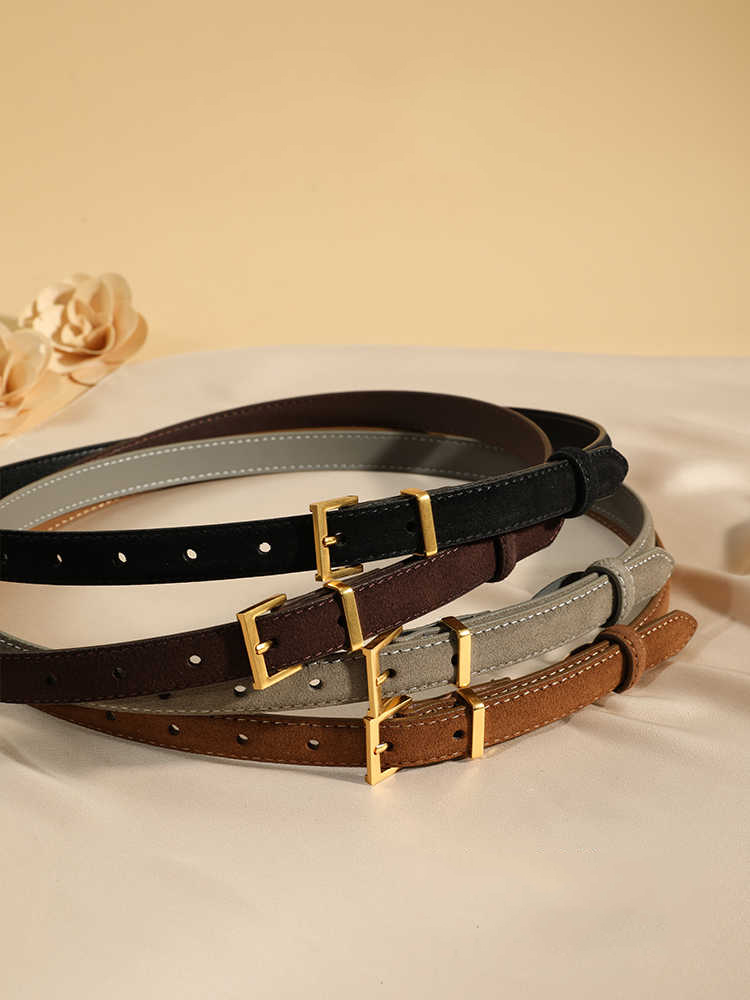 Sabuk Kulit Suede Wanita dengan Gesper Logam Sabuk Wanita Kualitas Premium untuk Jeans dan Rok Sabuk Fashion Serbaguna Terbaru