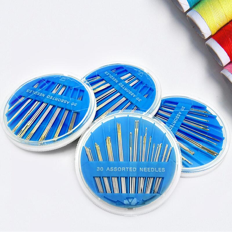 30 stuks geassorteerde handnaalden set, hoge kwaliteit compacte naaldendoos voor borduren, reparatie, knutselen en naaiwerk.