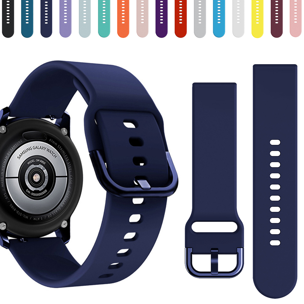 Pulseira de silicone original para Samsung Galaxy Watch, pulseira clássica, 4, 6, 5, 4, 44mm, 40mm, 45mm, 20mm, 43mm, 47mm