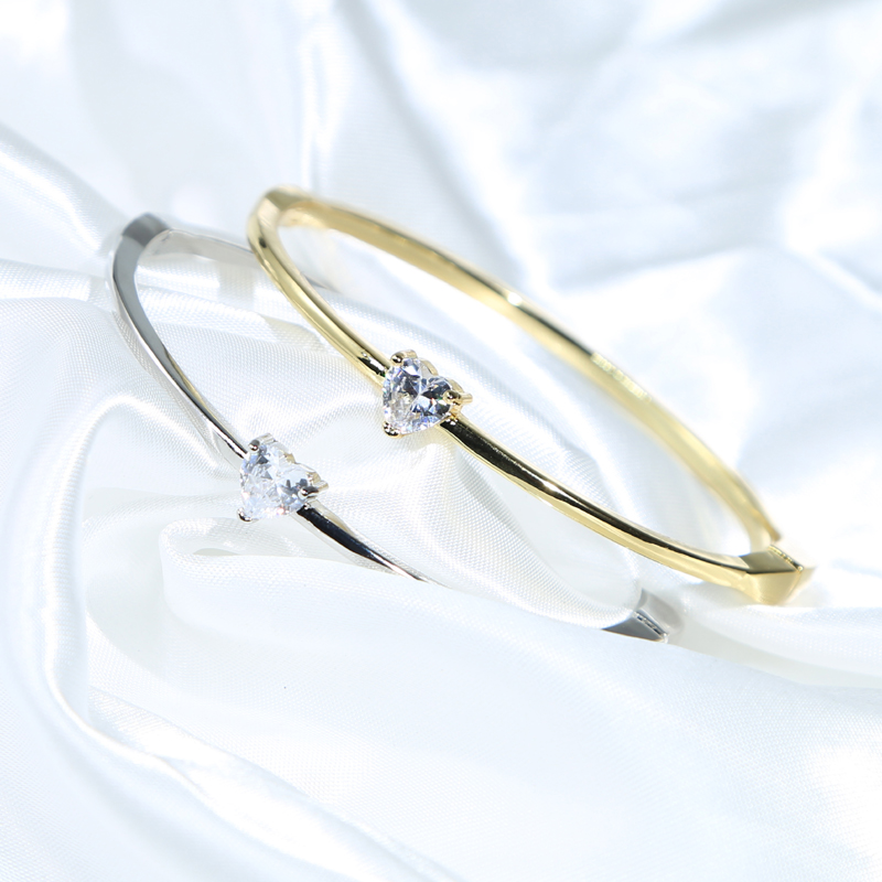Brazaletes geométricos minimalistas para mujer, corazón, marquesa, gota rectangular, circonita cúbica, Color dorado y plateado, joyería de moda para fiesta