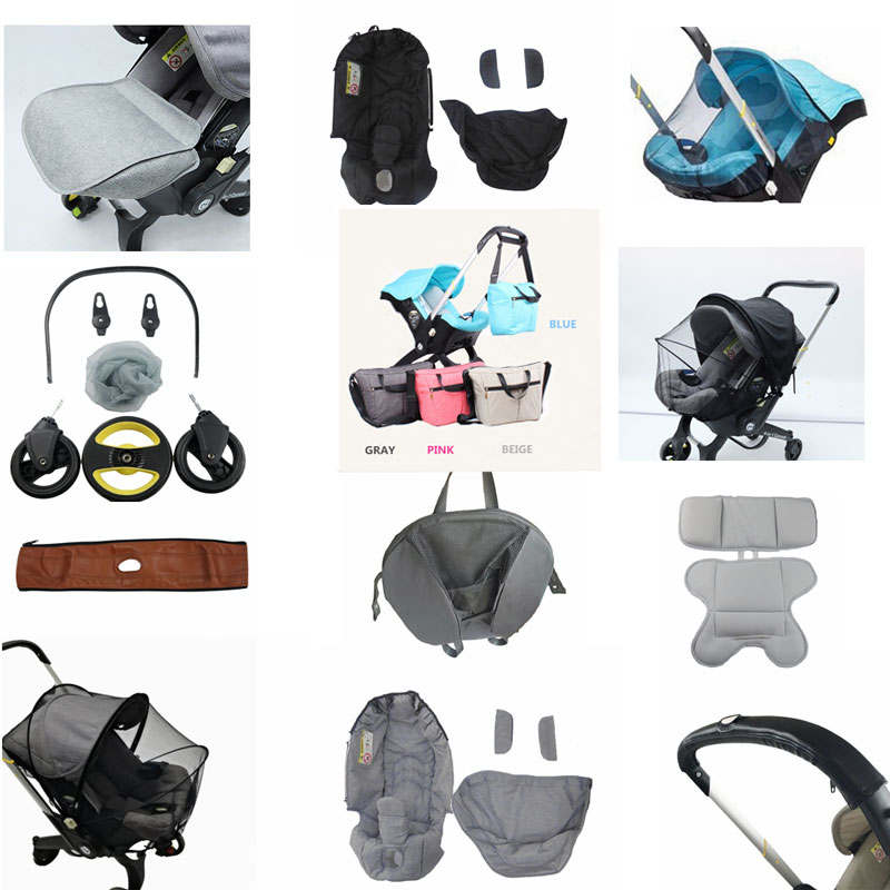 Substituir acessórios de carrinho para doona mosquiteiro capa de chuva saco de viagem couro footmuff capa almofada algodão à prova de poeira assentos de carro