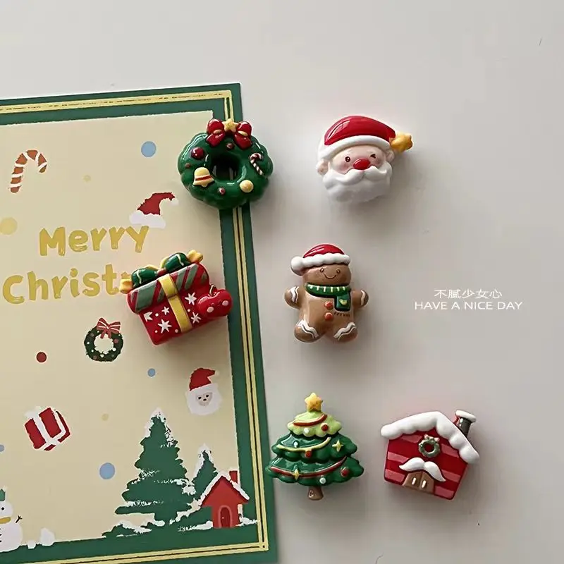 Cute Christmas tree, Santa Claus Christmas decorations, colorful magnets, creative gifts, fridge magnets