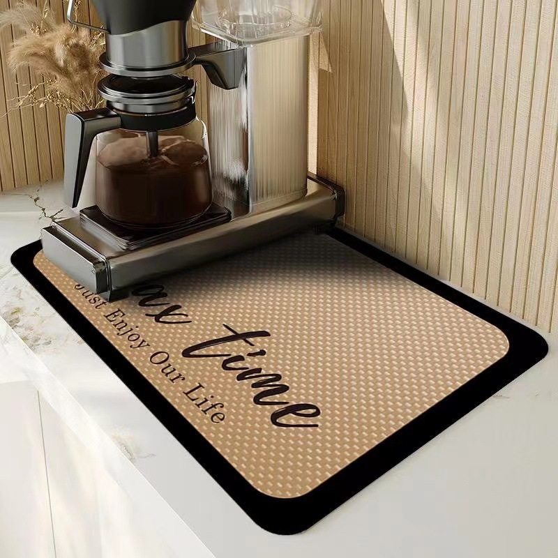 Alfombra para máquina de café caliente, sin limpieza, tecnología antiincrustante, cojín de Control de agua de cuero, taza de café, almohadilla absorbente de agua