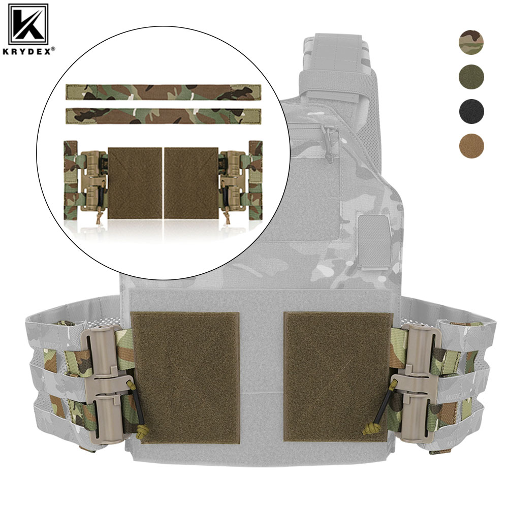 KRYDEX rompi Molle Taktis rilis cepat gesper Set Molle sabuk samping tabung Cummerbund adapter untuk JPC CPC NCP XPC AVS 420 rompi