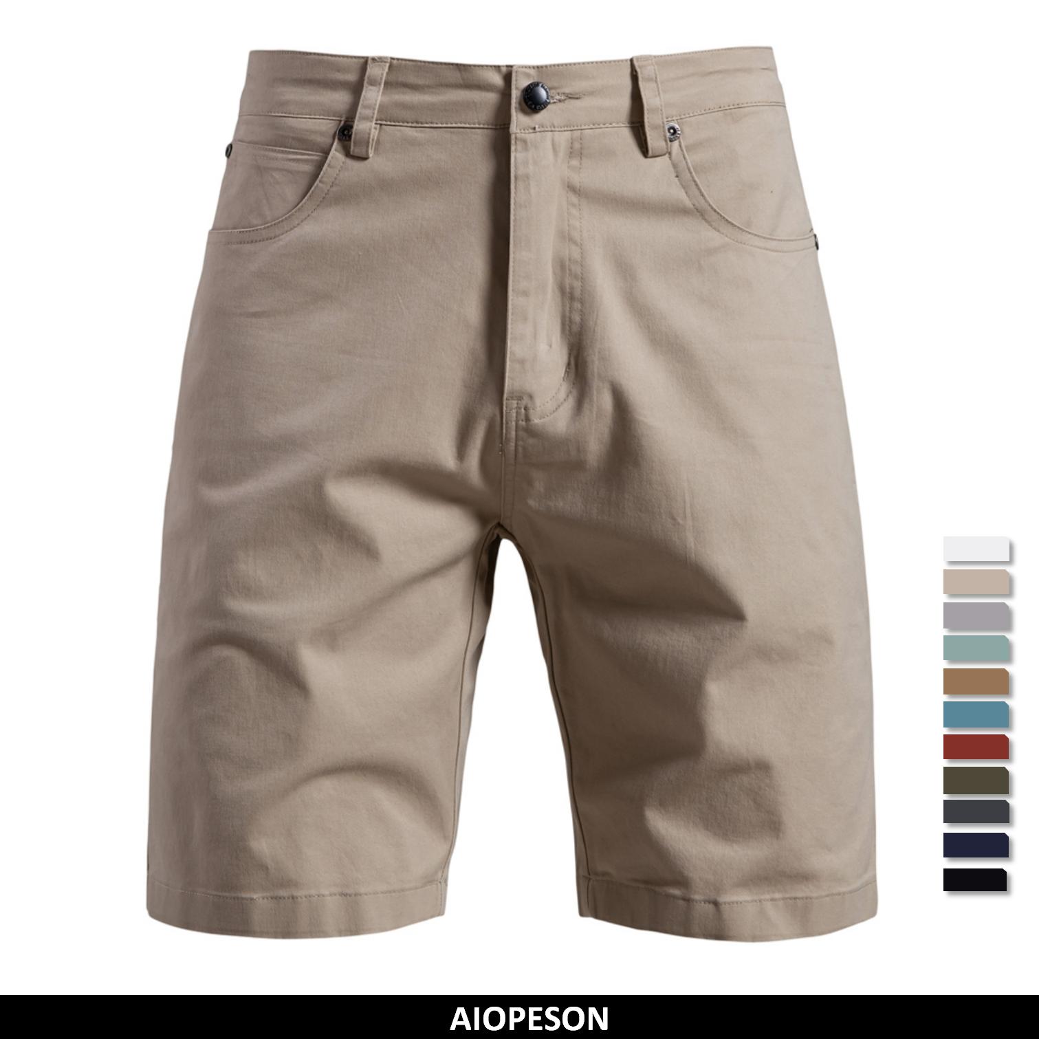 AIOPESON 2025 Novo verão 100% algodão shorts casuais masculinos para cintura elástica de alta qualidade shorts confortáveis em várias cores